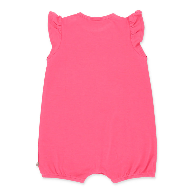 OETEO Duckie's Day Off Bamboo Fluttersleeve Playsuit (PInk)