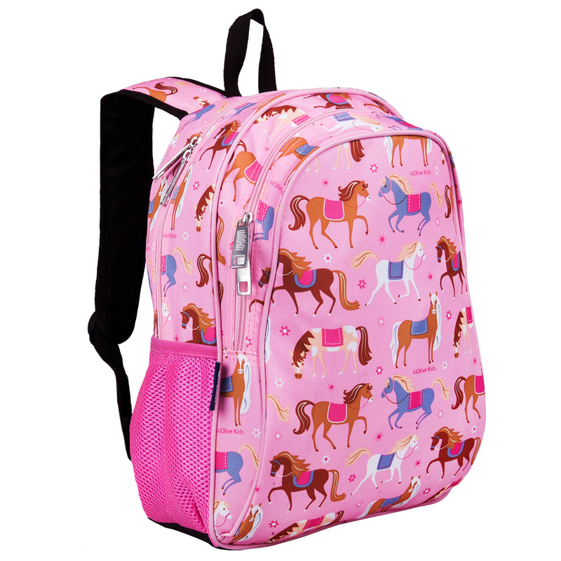 Wildkin Olive Kids Horses Sidekick Backpack School Bag