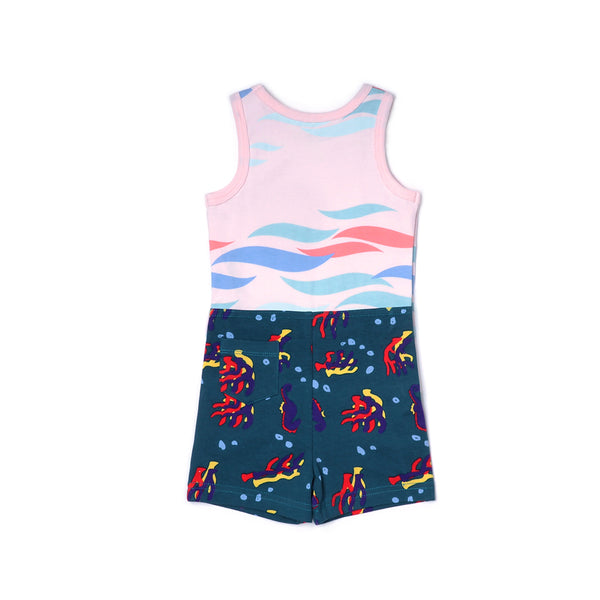 Ocean Wave Easyeo Tank Top Romper PNK WAVE