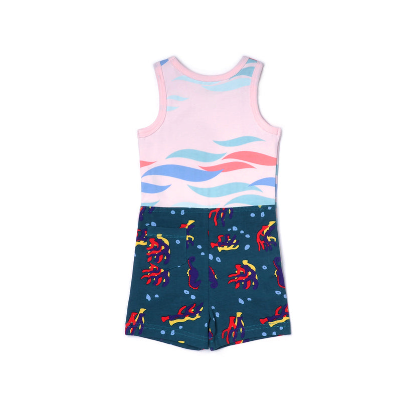 Ocean Wave Easyeo Tank Top Romper PNK WAVE