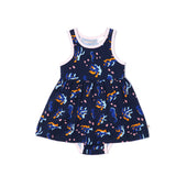 Ocean Waves Tank Top Romper Dress Navy SMLCOR