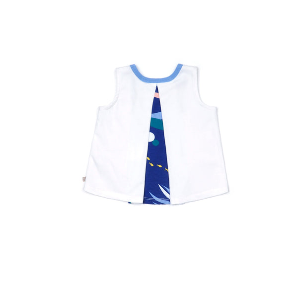 Ocean Waves Aqua Sleeveless Top OETEO Singapore