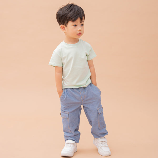 OETEO Denim Toddler Cargo Jeans