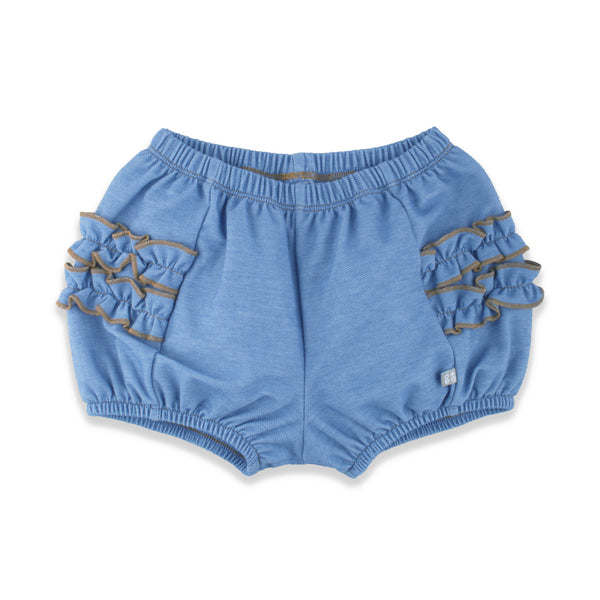 OETEO Denim Baby Ruffle Panties Front (Sky Blue)