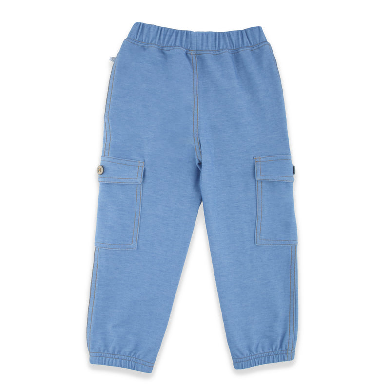 OETEO Denim Toddler Cargo Jeans Sky Blue