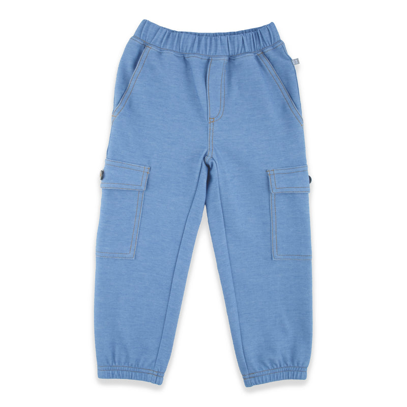 OETEO Denim Toddler Cargo Jeans (Front) Sky Blue