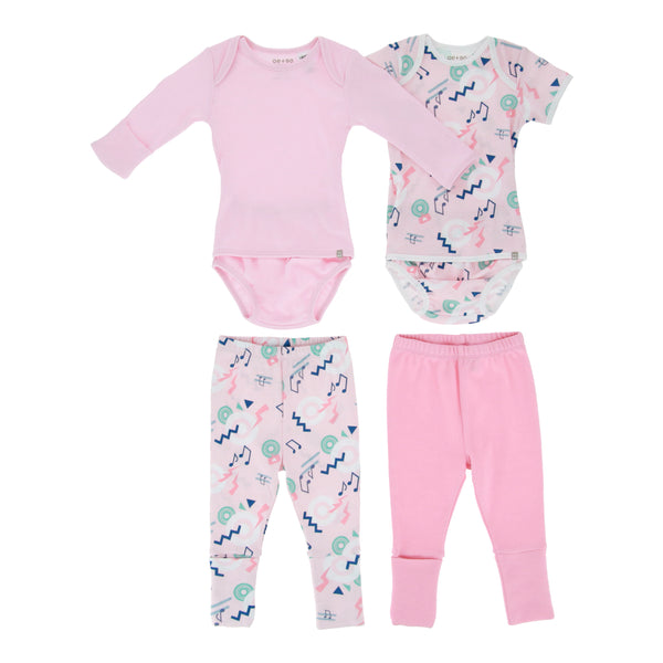 Mixtape 4-pcs Baby Clothing Variety Set (Pink)