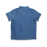 CNY Modern Blessings Baby Mandarin Shirt (Blue)