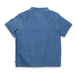 CNY Modern Blessings Toddler Kid Mandarin Shirt (Blue)