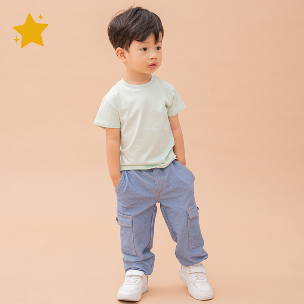 Denim Toddler Cargo Jeans OETEO Singapore