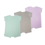 OETEO Dreamy Beary Bamboo Short sleeve Baby Romper Playsuits 3pcs bundle (Purple)