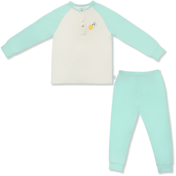 Happy Go Hatchling Bamboo Toddler Jammies Set (Green) | Oeteo Singapore