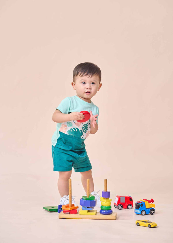 Tropical Land Baby Essential Shorts (Green)