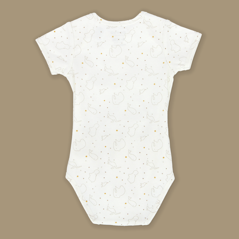 Whole New World Organic Cotton Baby Easyeo Romper (WHT)