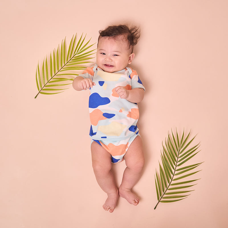 Baby Dressed Camo Flash Easyeo Romper Blue | Oeteo Singapore