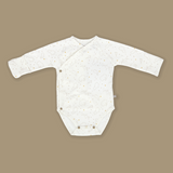 OETEO Whole New World Organic Cotton Baby Long Sleeve Kimono Romper (Wht)