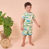 Boy Dressed Camo Flash Toddler Casual Shorts (Green) | Oeteo Singapore