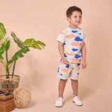 Boy Dressed Camo Flash Toddler Casual Shorts (Blue) | Oeteo Singapore