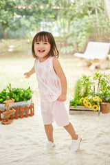 A girl dressed Love From Above Hot Air Balloon Toddler Sleeveless (Pink) | Oeteo Singapore