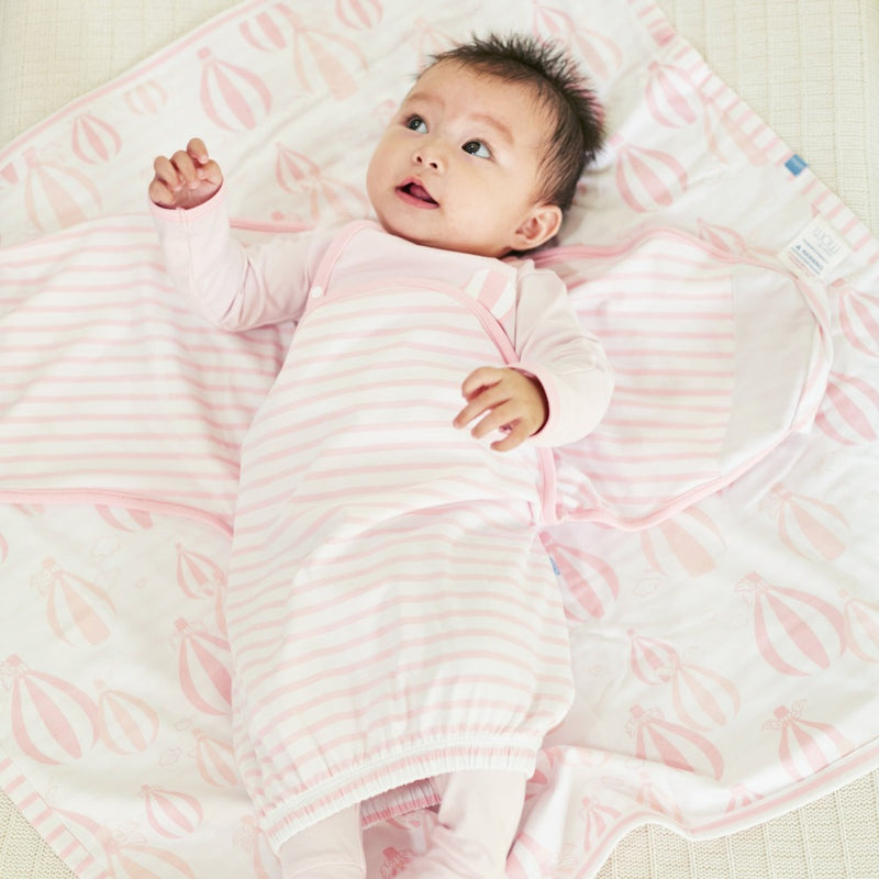 Love From Above Stripy Baby Swaddle (Pink)