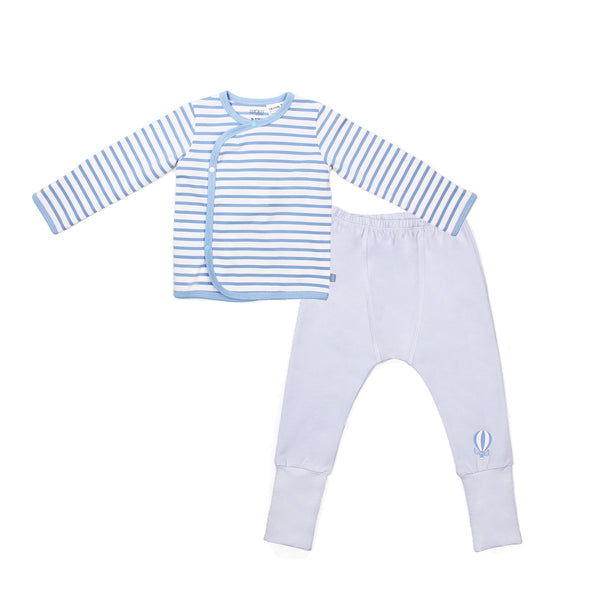 Love From Above Front Snap Baby Jammies Pyjamas Set (Blue)
