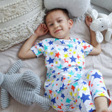 OETEO Little Explorer Toddler Boy T-shirt & 3/4 Bottom Set (Rainbow Stars)