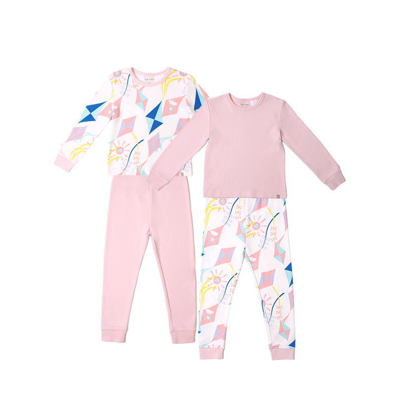 Road Trip Jammies Pyjamas 4pc Bundle Set (Pink) | Oeteo Singapore