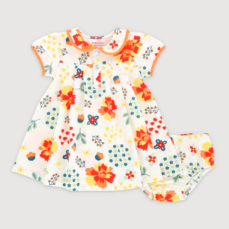 Abundance Of Blooms Baby Girl Peter Pan Collar Dress Set