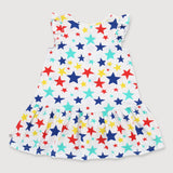 OETEO Little Explorer Toddler Girl Drop Waist Dress (Rainbow Stars)