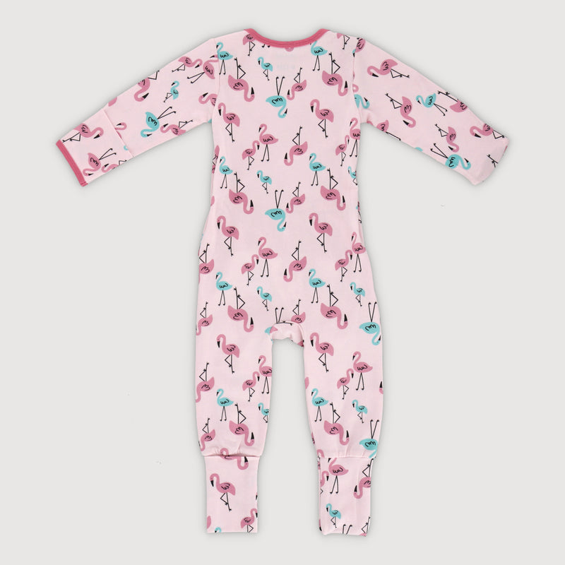 Tropical Land Baby Easywear Romper (Printed Pink)