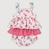 Tropical Land Baby Girl Easyeo Layered Romper (Pink)