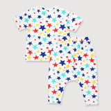 OETEO Little Explorer Toddler Boy T-shirt & 3/4 Bottom Set (Rainbow Stars)