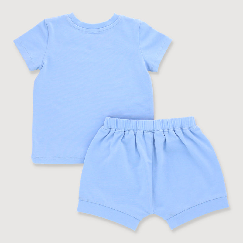 OETEO Little Explorer Baby Boy T-Shirt & Harem Shorts Set (Blue)