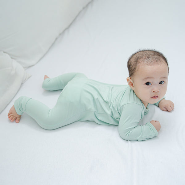 An Adventure Bamboo Zippy Baby Jumpsuit 2Pc Bundle (Solid Green)