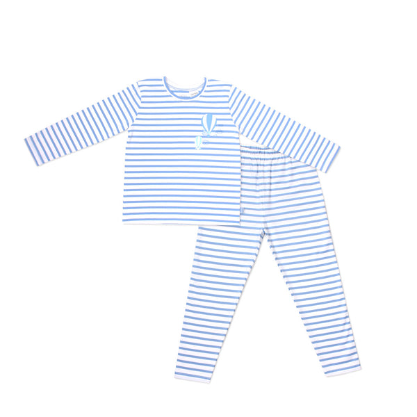 Love From Above Long Sleeve Toddler Jammies Pyjamas Set (Stripy Blue) | Oeteo Singapore