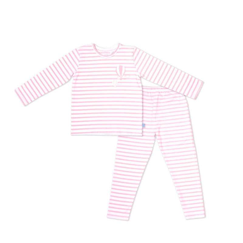 Love From Above Long Sleeve Toddler Jammies Pyjamas Set (Stripy Pink) | Oeteo Singapore