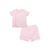 Love From Above Front Snap Baby Short Sleeve Set (Pink) | Oeteo Singapore 