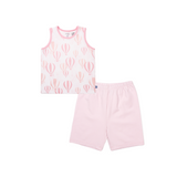 Love From Above Hot Air Balloon Toddler Sleeveless Set (Pink) | Oeteo Singapore