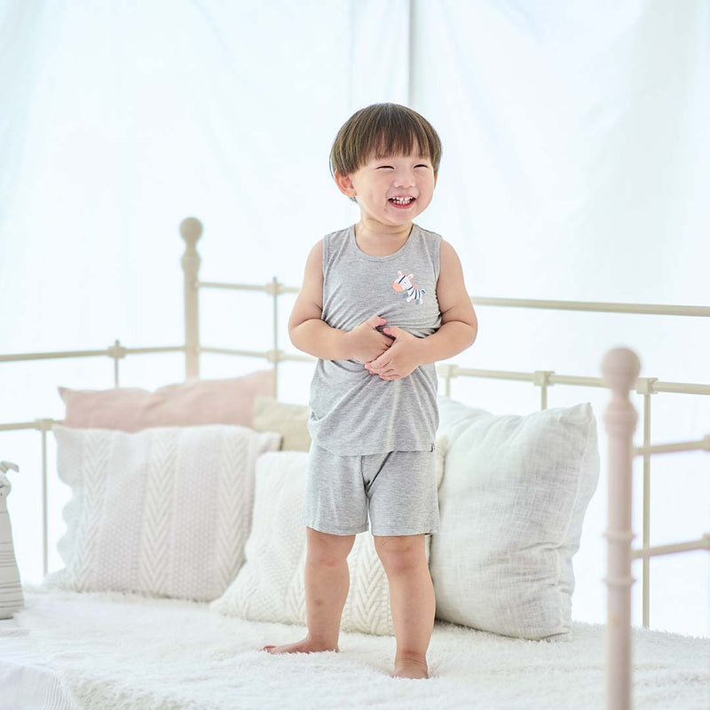 All Things Wonder Bamboo Toddler Sleeveless Set (Grey) | OETEO Singapore